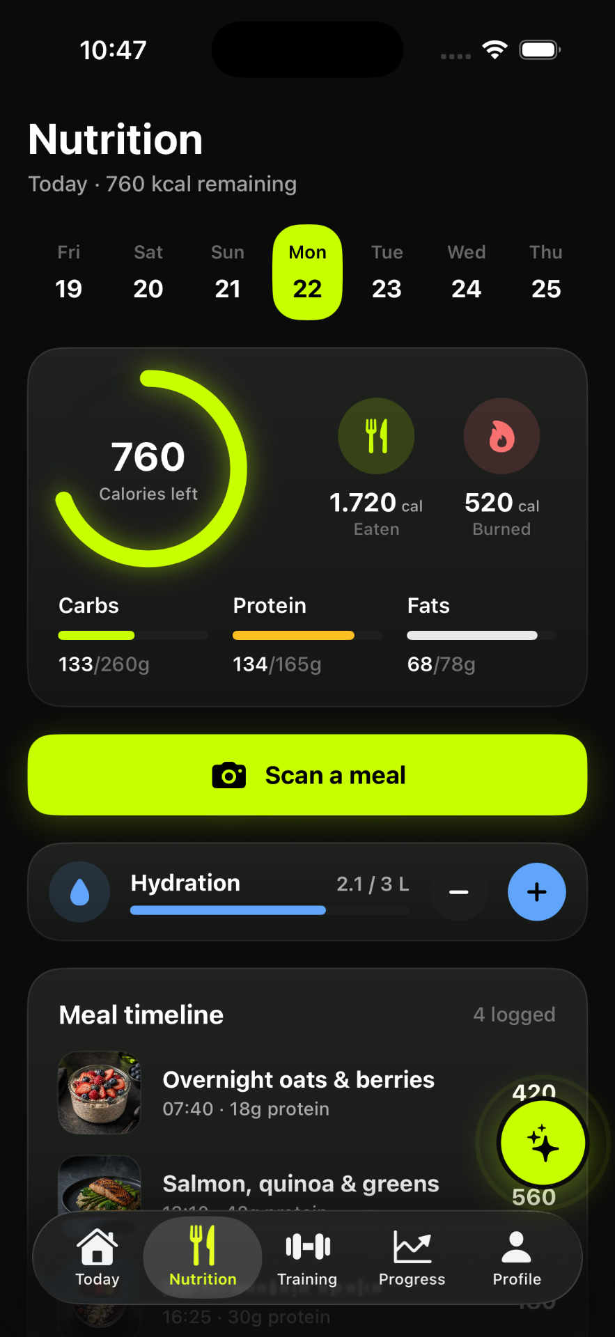 Nutrition tracking